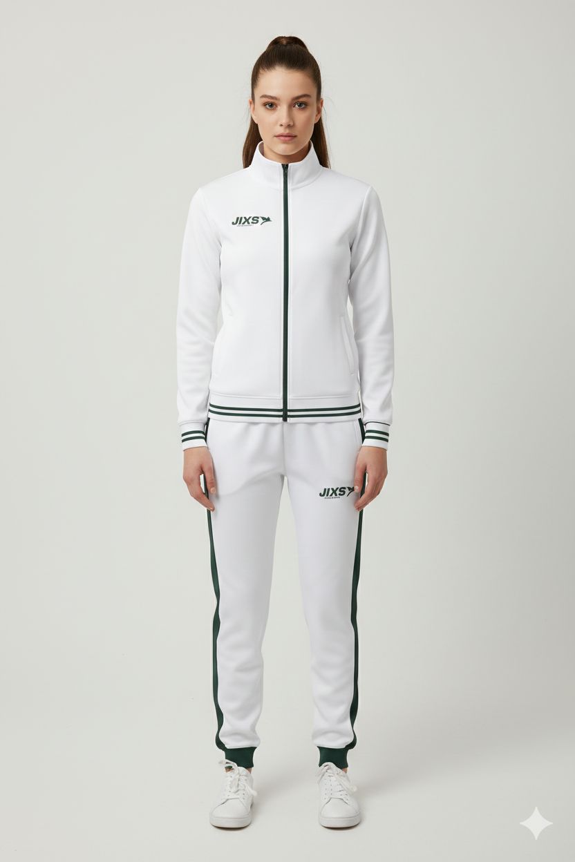ensemble-survetement-femme-blanc-vert-v1-jixs-1.jpg JIXS Tracksuit Pro Femme Blanc Vert