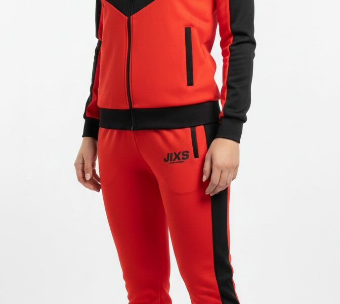 JIXS Tracksuit Elite Femme Rouge Noir