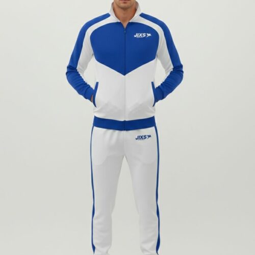 JIXS Tracksuit Elite Homme Blanc Bleu Royal