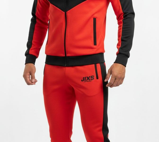 JIXS Tracksuit Elite Homme Rouge Noir