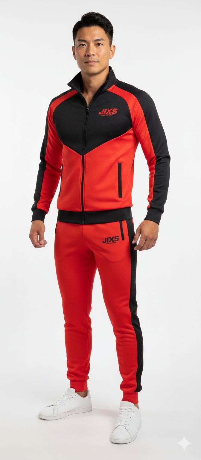 JIXS Tracksuit Elite Homme Rouge Noir