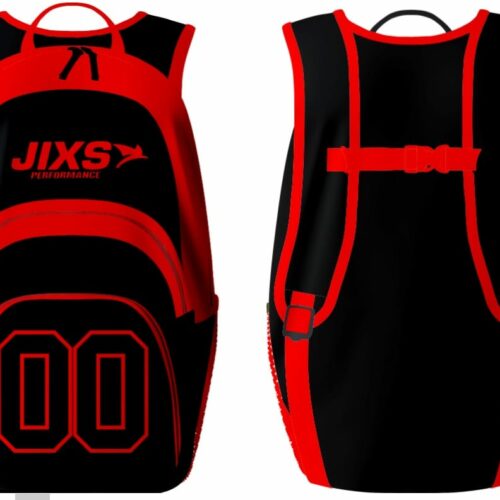 Sac à dos sport JIXS Performance Noir Rouge — sac de sport homme grande capacité bretelles rembourrées