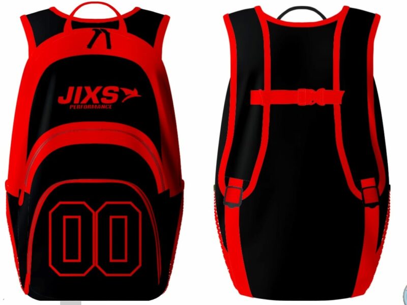 Sac à dos sport JIXS Performance Noir Rouge — sac de sport homme grande capacité bretelles rembourrées